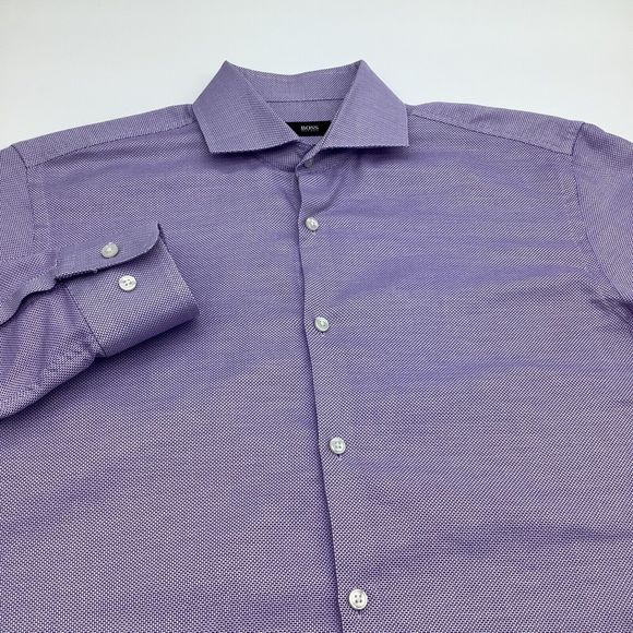 Hugo Boss Mens Sharp Fit Long‎ Sleeve Button Up Shirt Size 15.5 34/35 - Picture 1 of 8